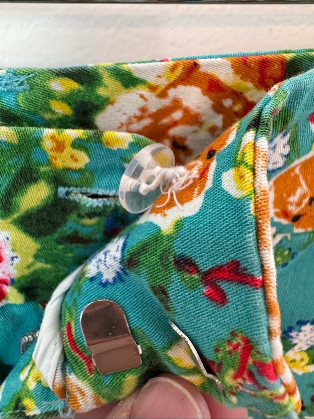 Dear John Women's Teal Finnegan Floral Print Cuffed Shorts Size 29 Cotton EUC - Picture 7 of 13